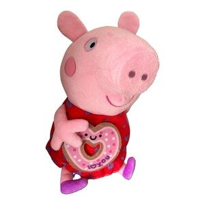 Peppa Pig Heart‎ Love Dress Stuffed Animal Toy Birthday Gift Pink Red 15” Long